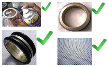 Use Seal–O-Fix Spray. Check for Sealing edge free from dust, dirt, hair, etc. Always use only lint free Wipes/Cloths, Never use tissue Paper or cotton waste.