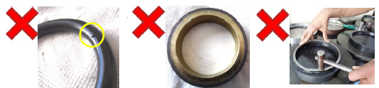 Never use Rubber O–Rings with Blow holes/ damages.